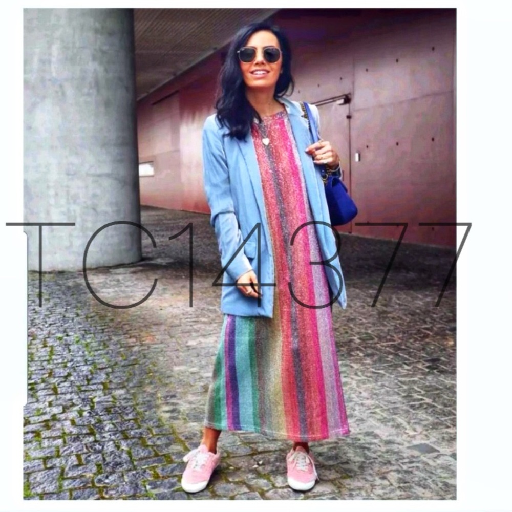 LAST ONE 😻GORGEOUS ZARA NWT Rainbow Sequins Dress - Picture 5 of 7